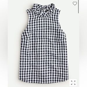 Ruffleneck top in drapey gingham